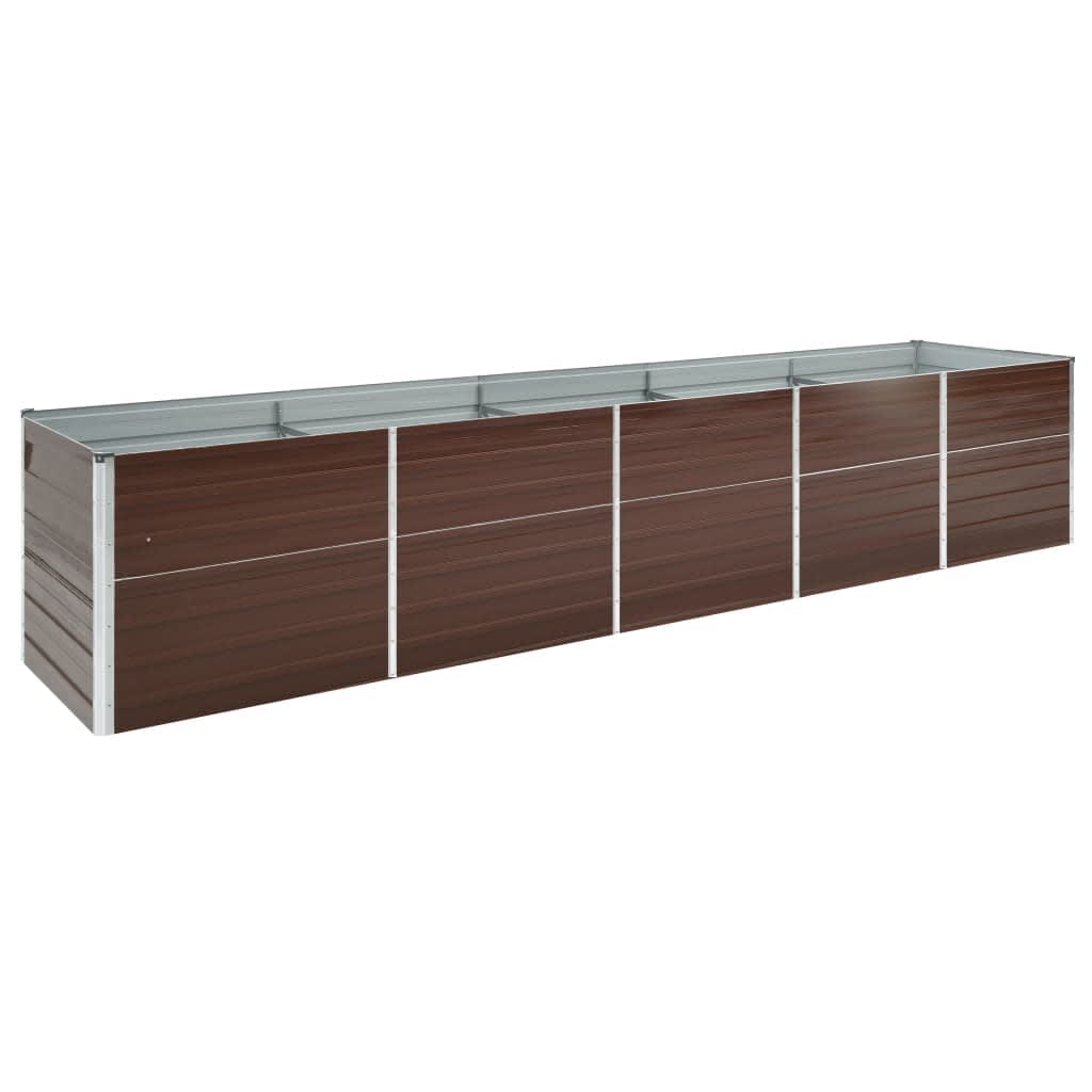 Aia taimelava tsingitud teras 400 x 80 x 77 cm pruun