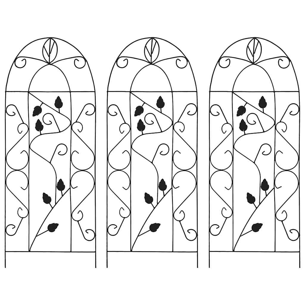Ronitaimede tugi, 3 tk, must, 40 x 100 cm, raud
