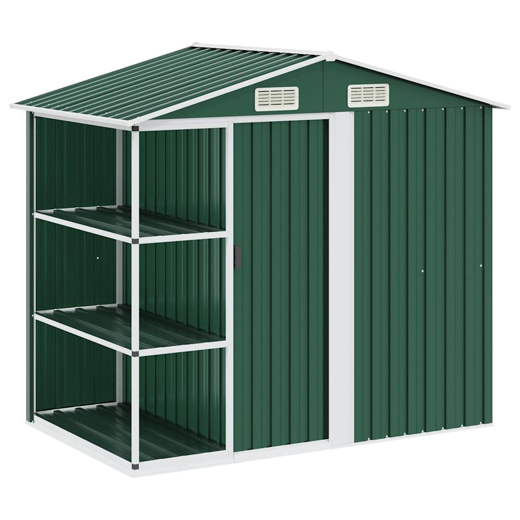 Aiakuur riiulitega roheline 205 x 130 x 183 cm, raud