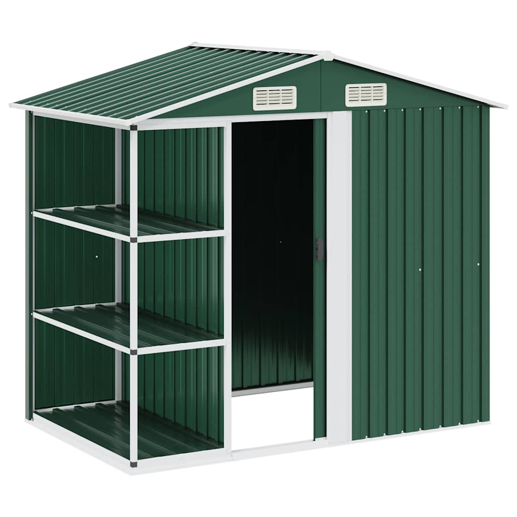 Aiakuur riiulitega roheline 205 x 130 x 183 cm, raud