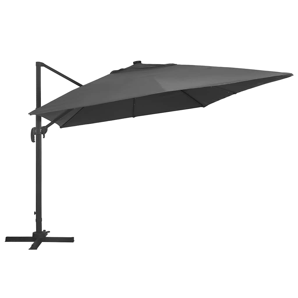 Päikesevari LED-tuledega, alumiiniumpost, 400x300 cm antratsiit