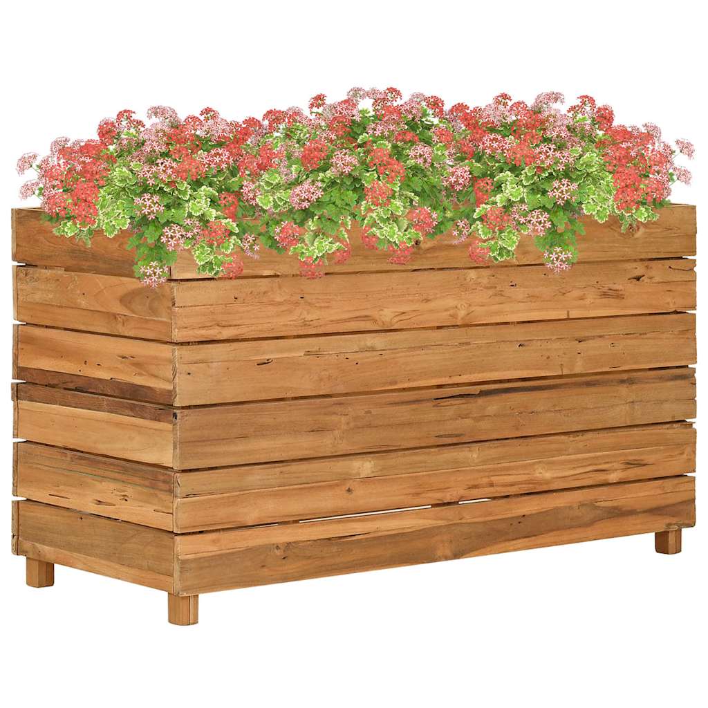 Taimelava 100 x 40 x 55 cm, taastöödeldud tiikpuu ja teras
