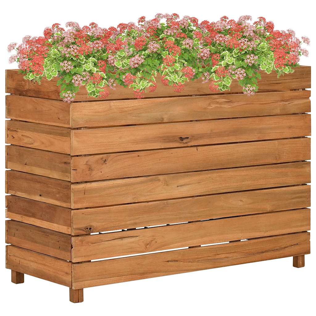 Taimelava 100 x 40 x 38 cm, taastöödeldud tiikpuu ja teras