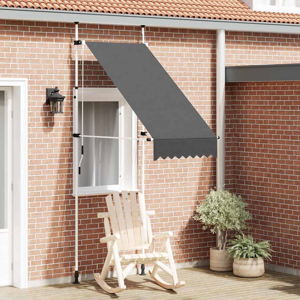 Käsitsi sissetõmmatav varikatus, 100 cm, antratsiithall
