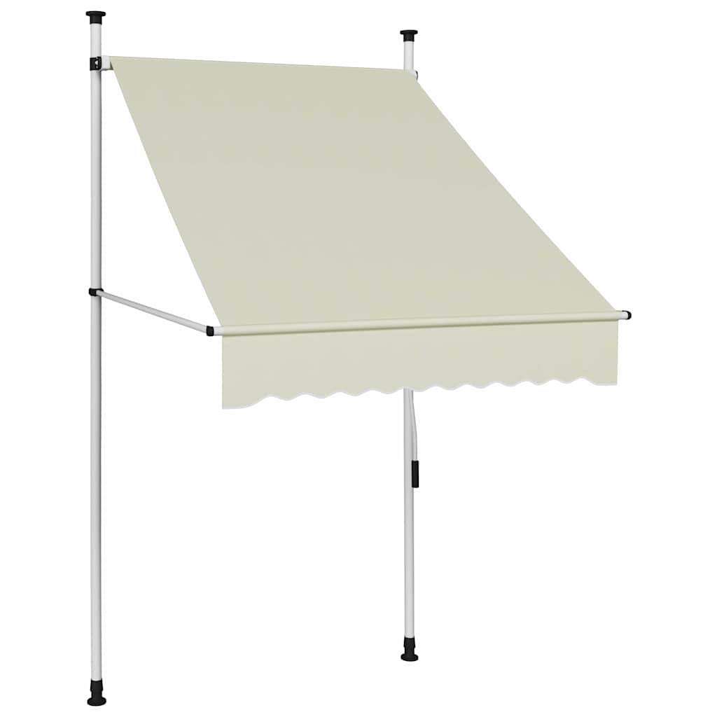 Käsitsi sissetõmmatav varikatus, 100 cm, kreemjasvalge