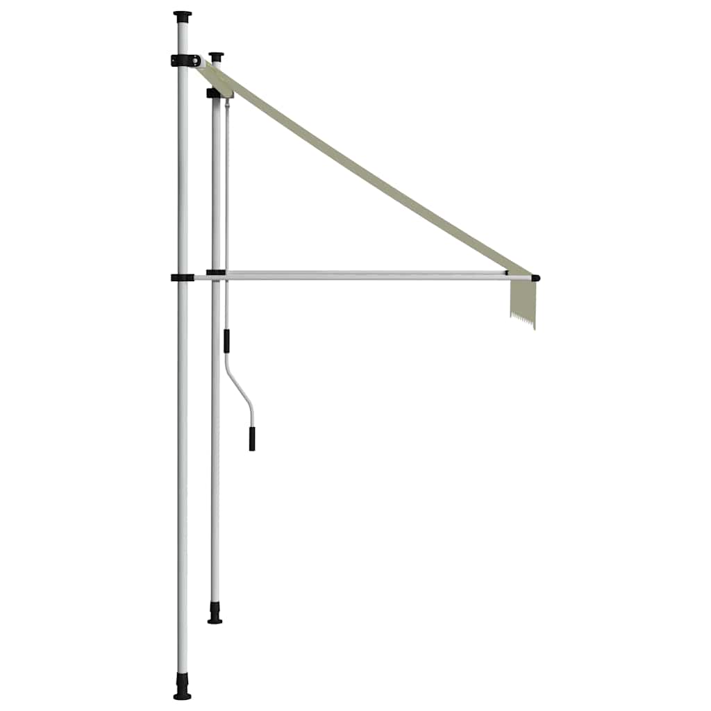 Käsitsi sissetõmmatav varikatus, 100 cm, kreemjasvalge