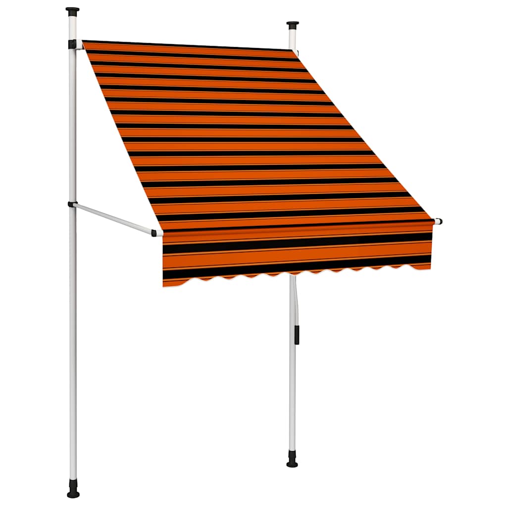 Käsitsi sissetõmmatav varikatus, 100 cm, oranž ja pruun