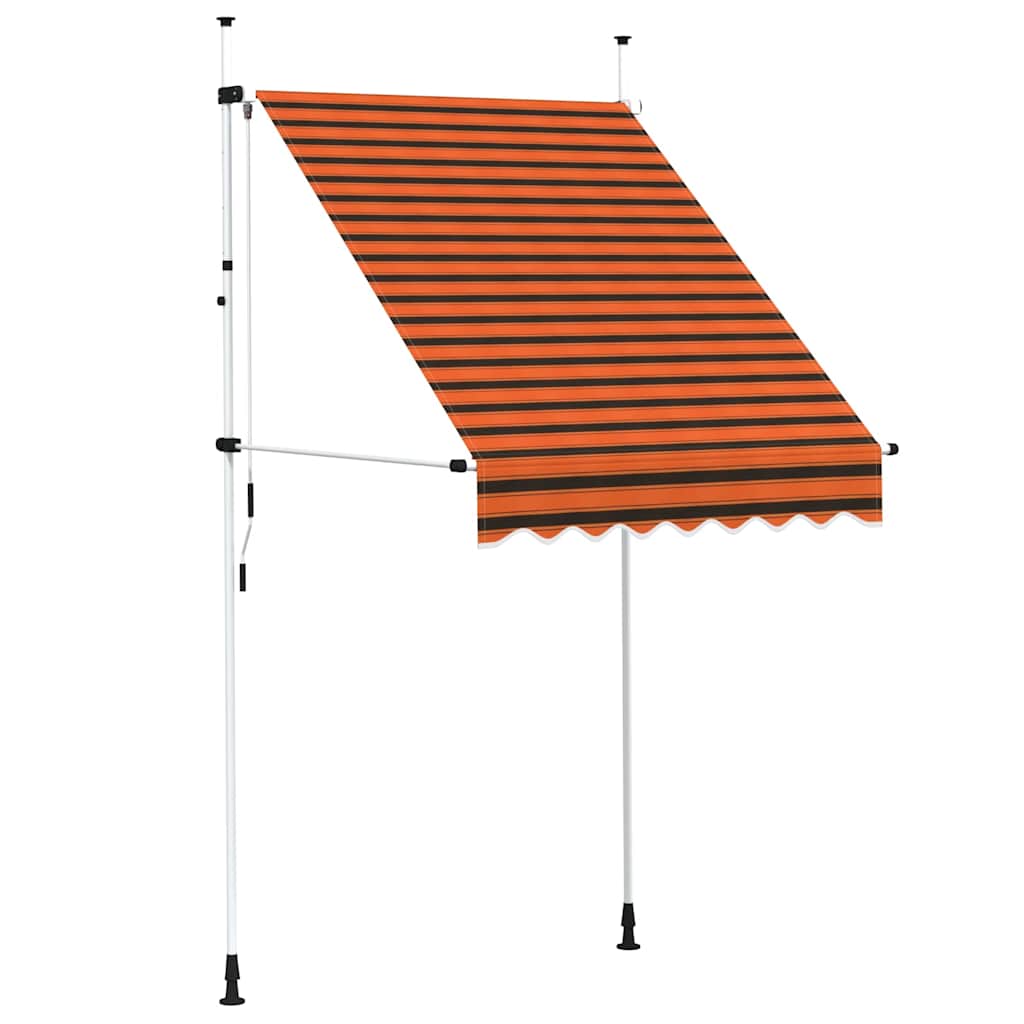 Käsitsi sissetõmmatav varikatus, 150 cm, oranž ja pruun