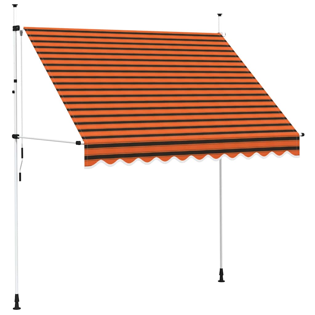 Käsitsi sissetõmmatav varikatus, 250 cm, oranž ja pruun