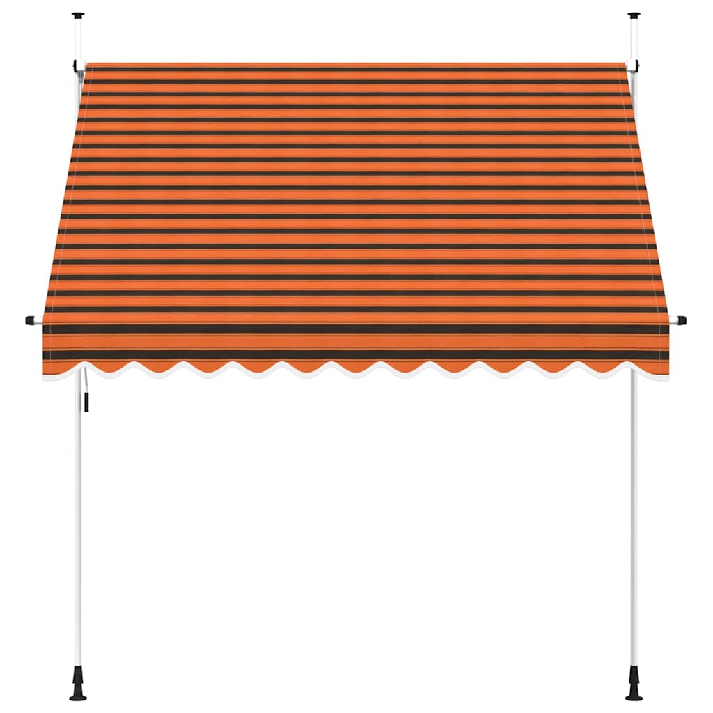 Käsitsi sissetõmmatav varikatus, 250 cm, oranž ja pruun