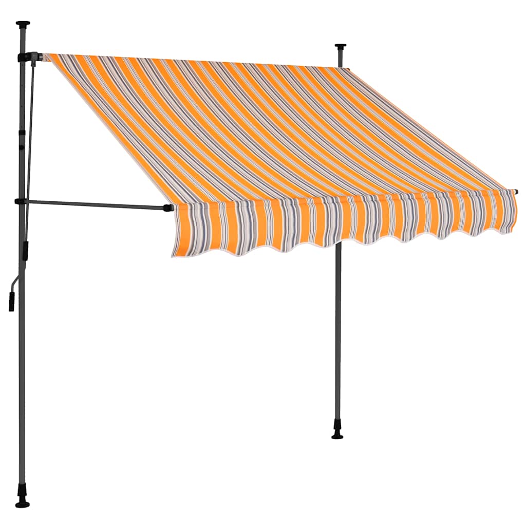Käsitsi sissetõmmatav varikatus, LED, 150 cm, kollane ja sinine