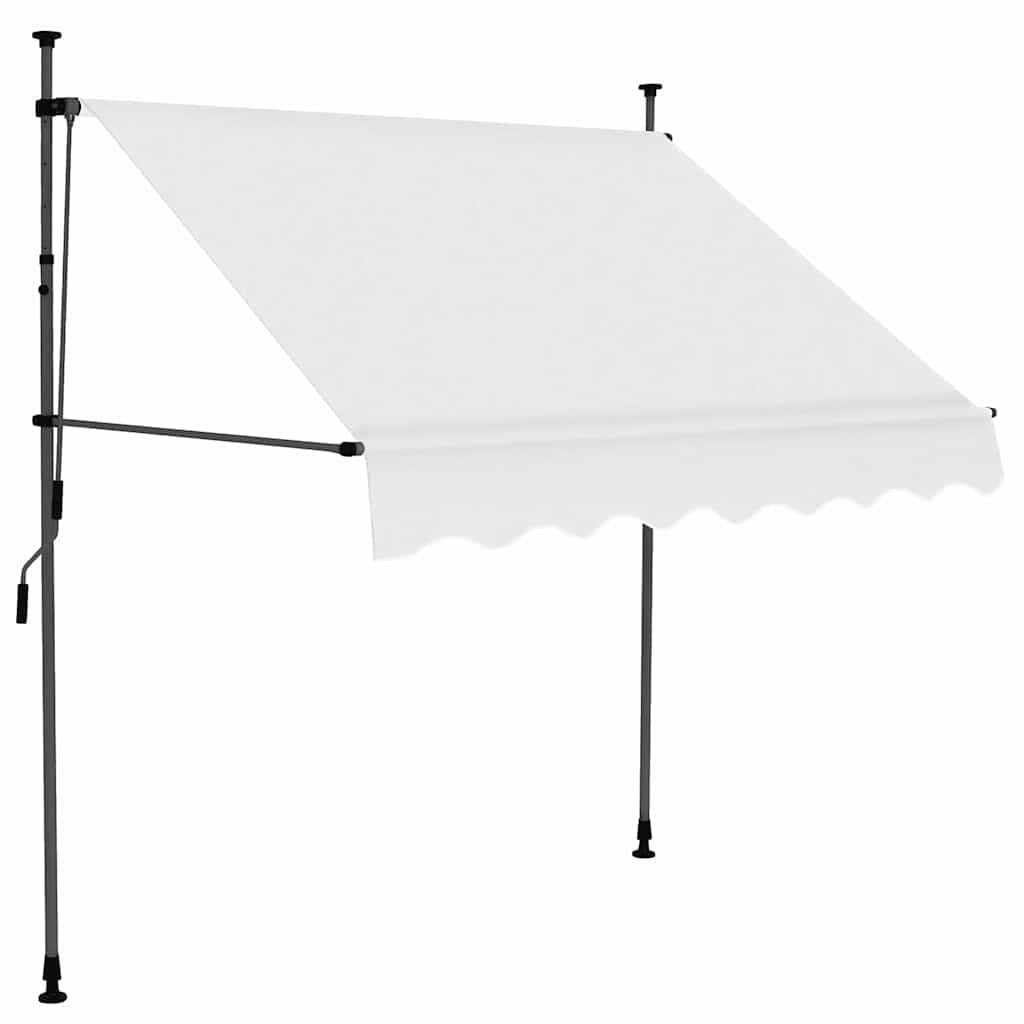 Käsitsi sissetõmmatav varikatus, LED, 100 cm, kreemjasvalge