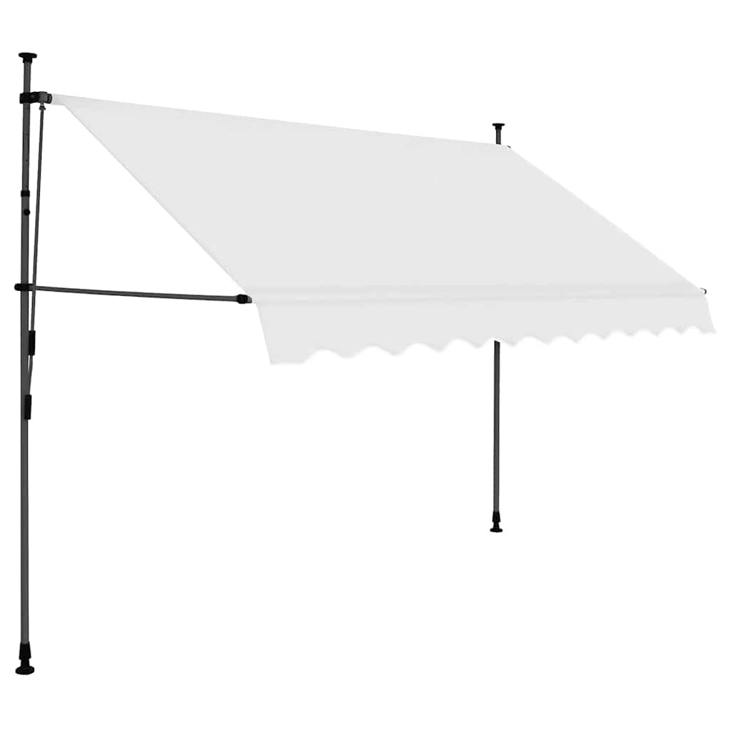 Käsitsi sissetõmmatav varikatus, LED, 250 cm, kreemjasvalge