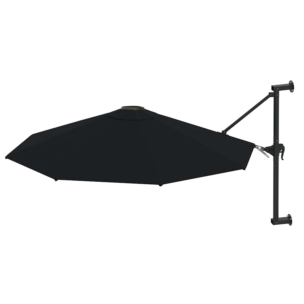 Seinale kinnitatav päikesevari, metallpostiga 300 cm, must