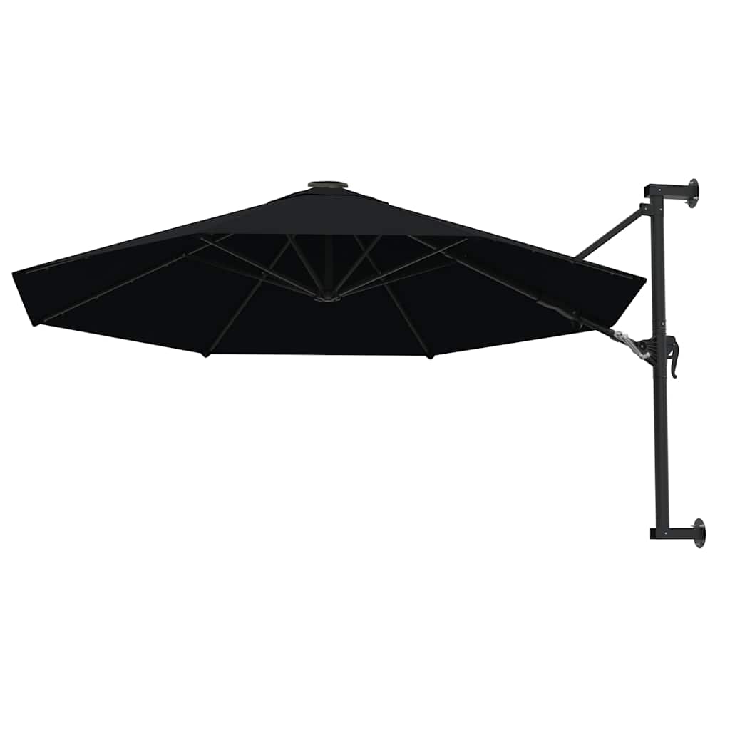 Seinale kinnitatav päikesevari, metallpostiga 300 cm, must