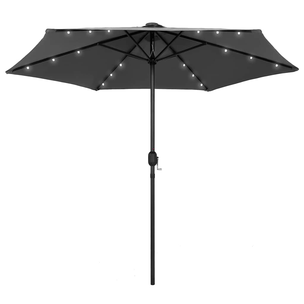 Aia päikesevari LED-tuledega, alumiiniumpost, 270 cm antratsiit
