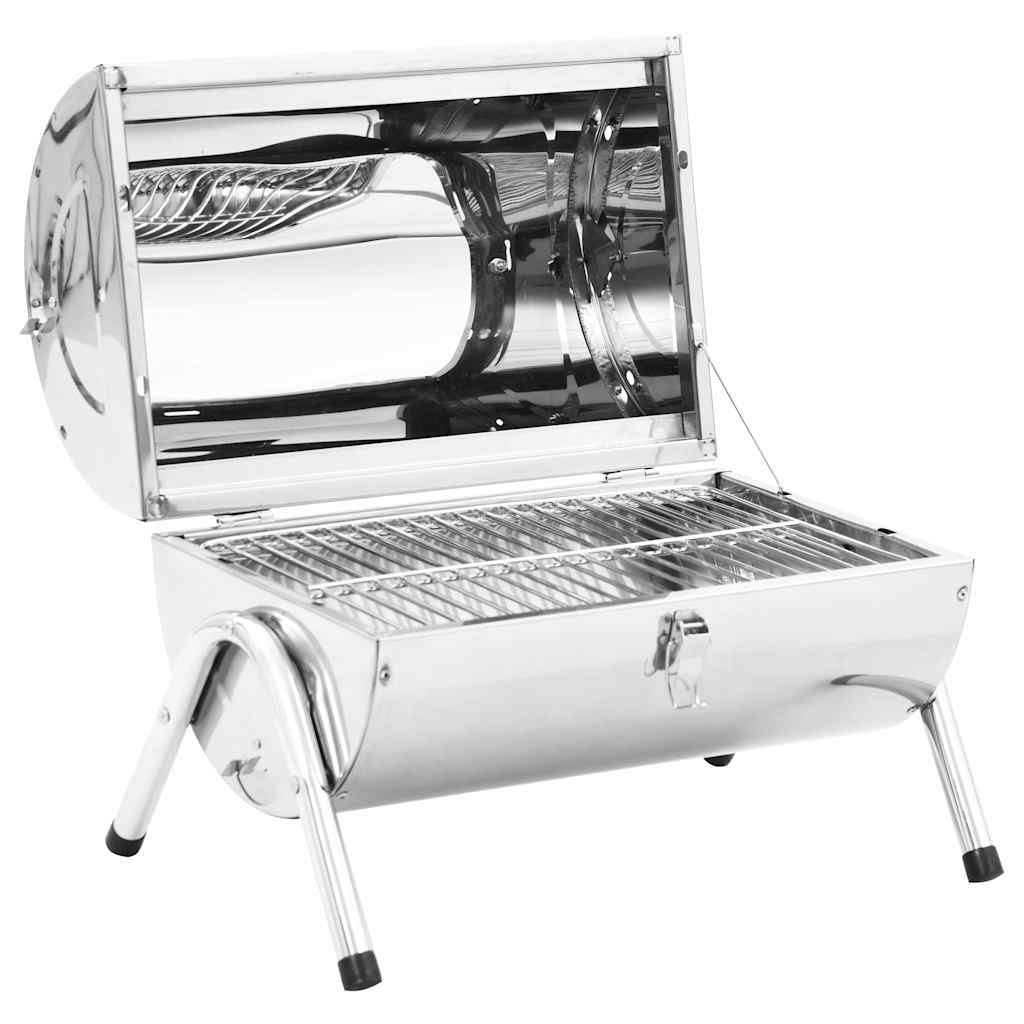 Kaasaskantav laua söegrill, roostevabast terasest, kahe võrega