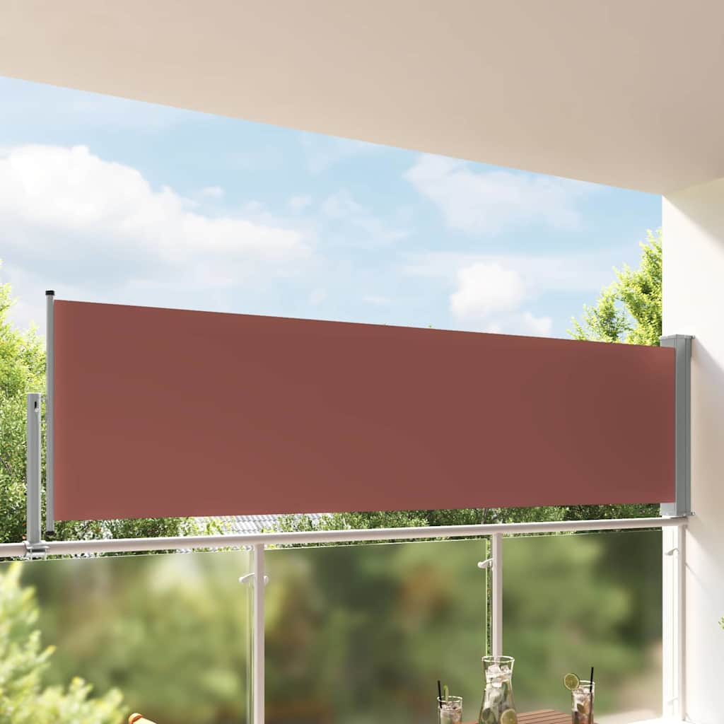 Lahtitõmmatav terrassi külgsein, 100 x 300 cm, pruun