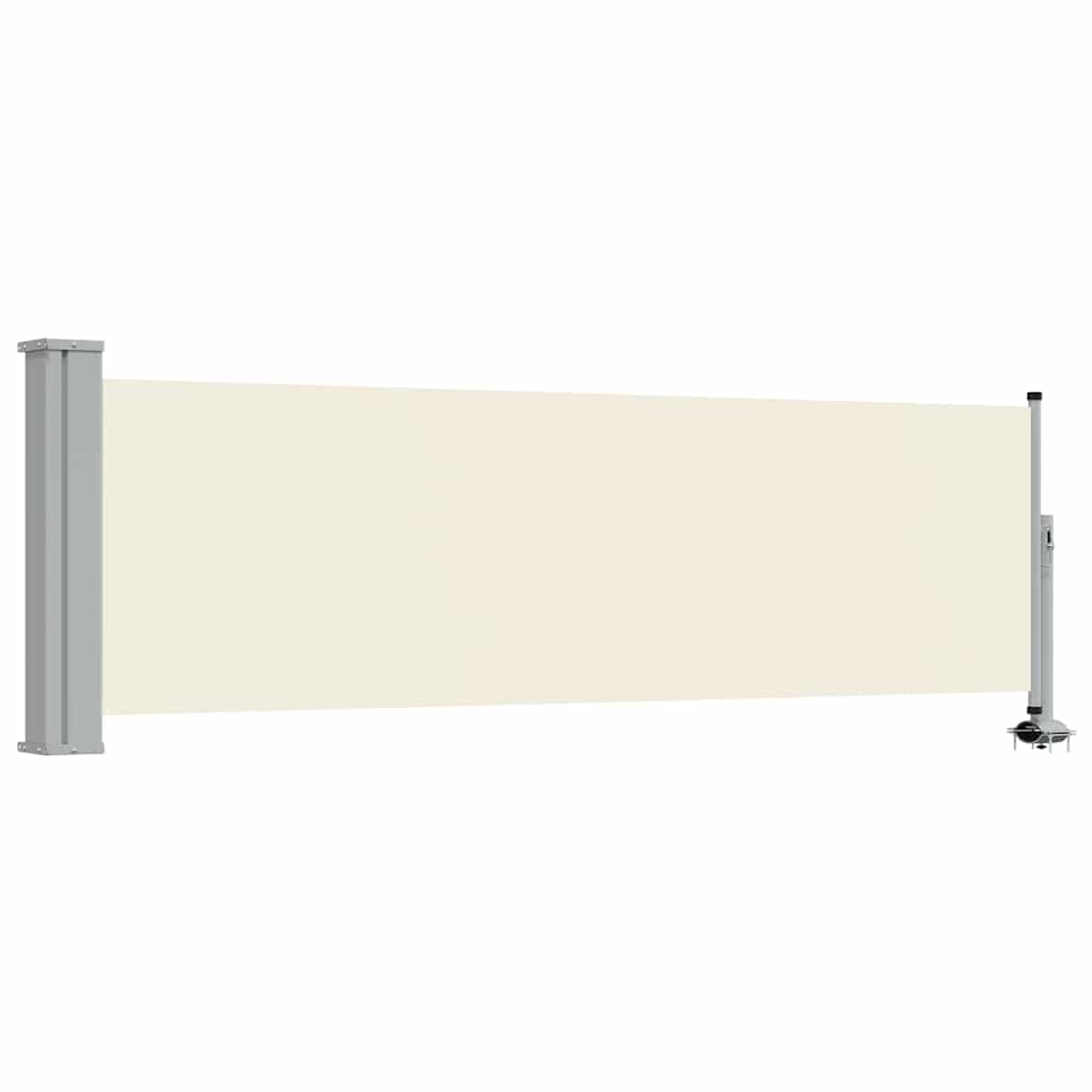 Lahtitõmmatav terrassi külgsein, 80 x 300 cm, kreemjasvalge