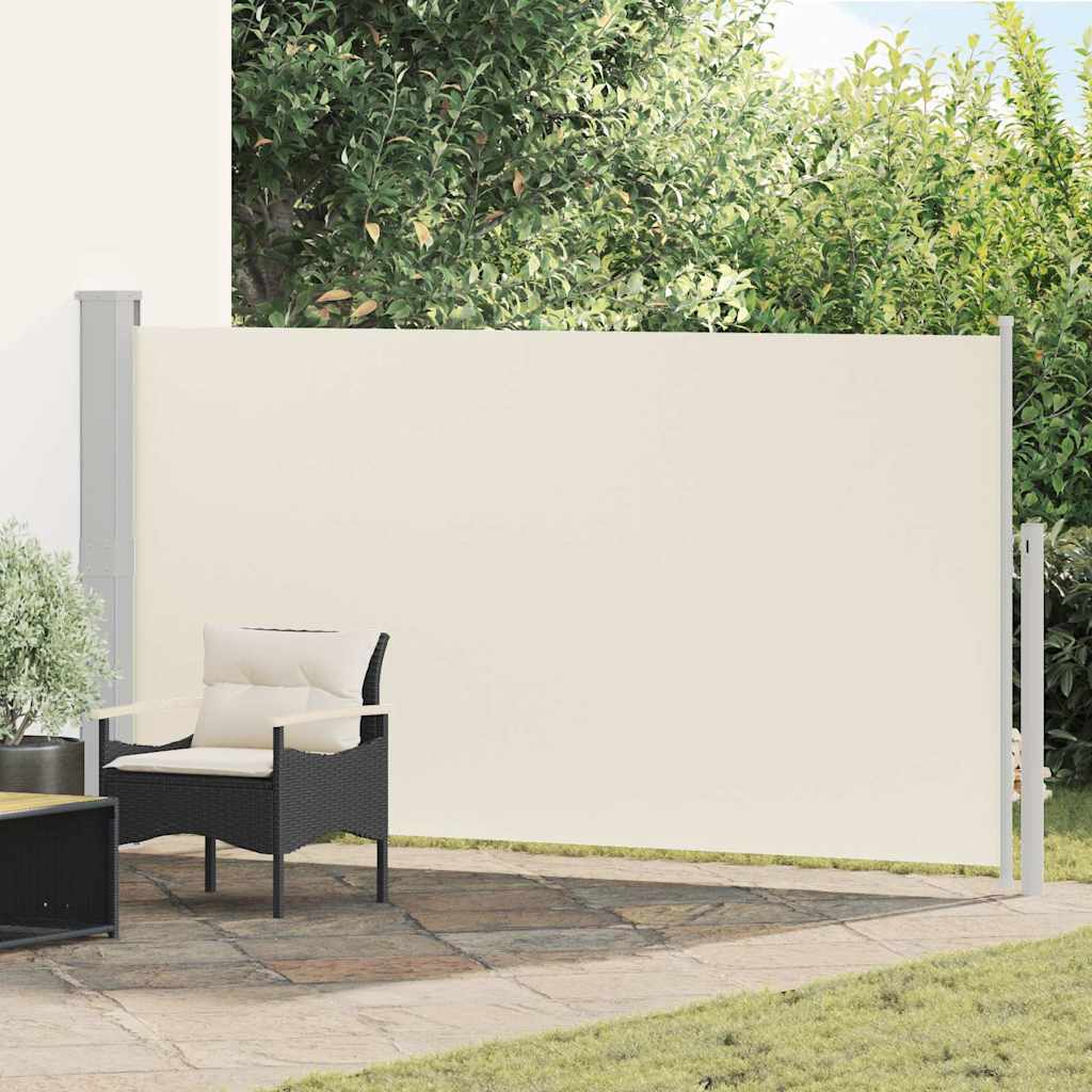 Lahtitõmmatav terrassi külgsein, 170 x 300 cm, kreemjasvalge