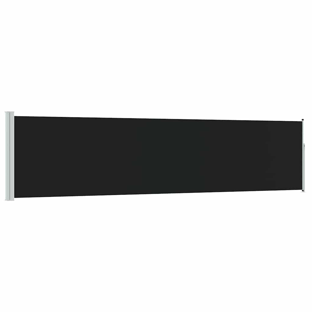 Lahtitõmmatav terrassi külgsein, 117x514 cm, must