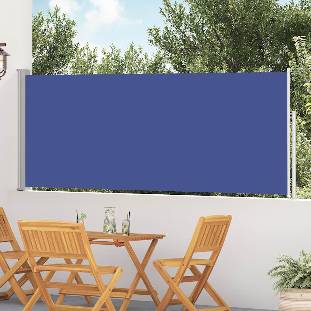 Lahtitõmmatav terrassi külgsein, 117x514 cm, sinine