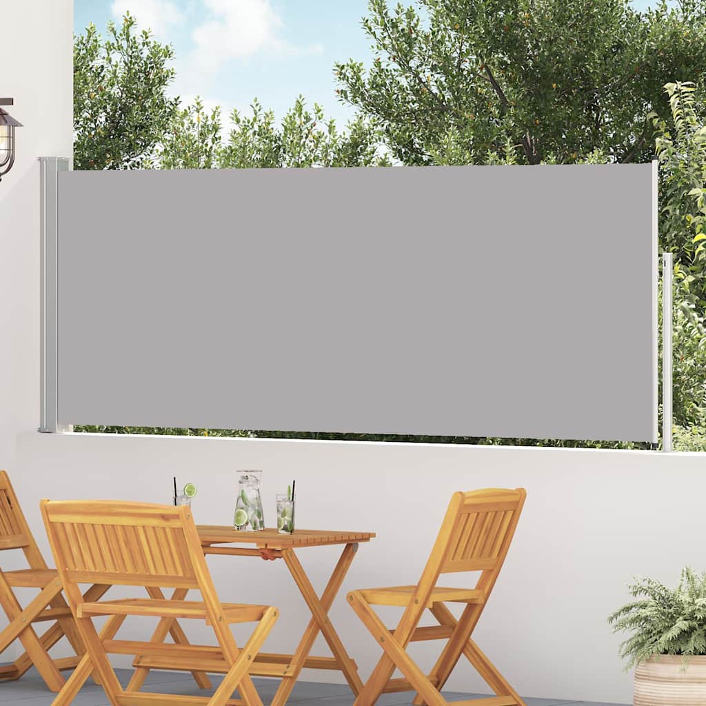 Lahtitõmmatav terrassi külgsein, 117x514 cm, hall