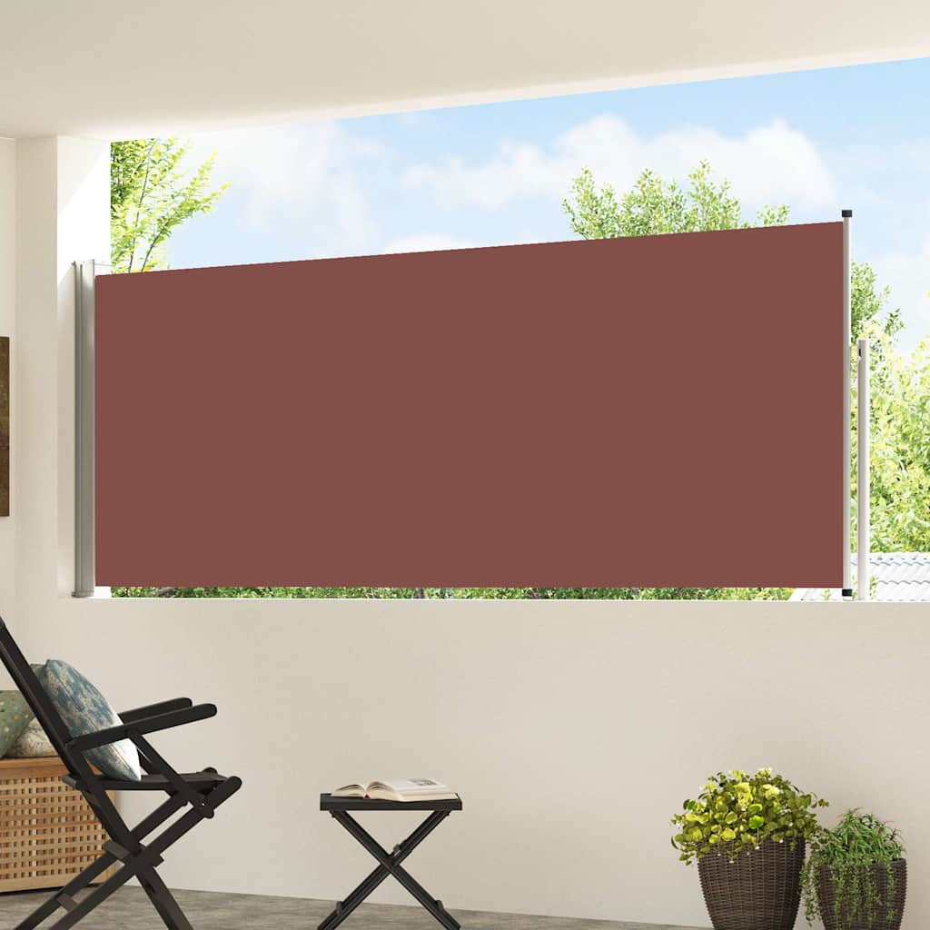 Lahtitõmmatav terrassi külgsein, 117x514 cm, pruun