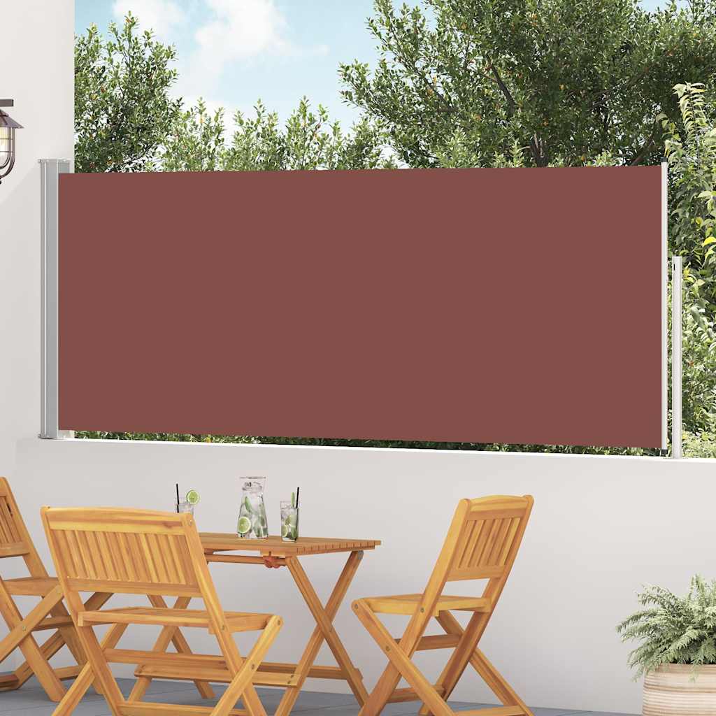 Lahtitõmmatav terrassi külgsein, 117x514 cm, pruun