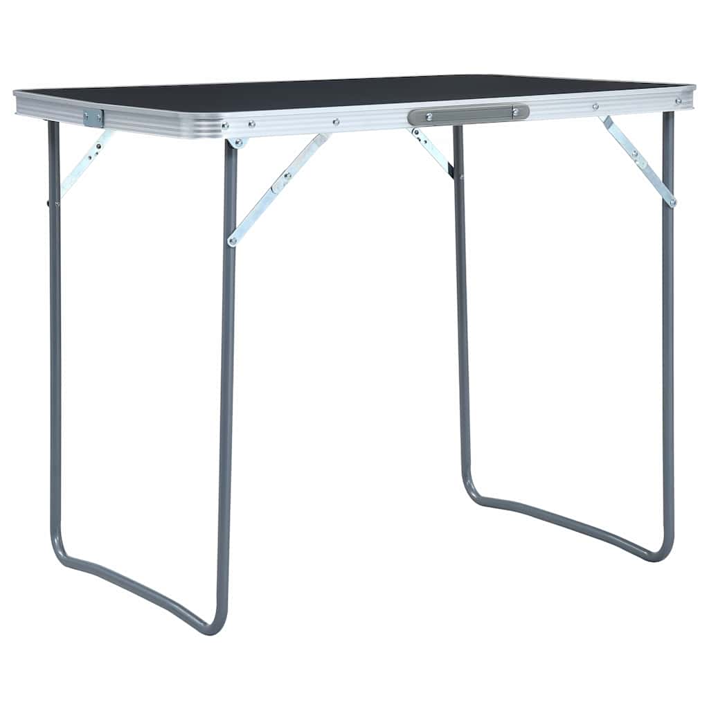 Kokkupandav matkalaud, metallraam 80 x 60 cm, hall