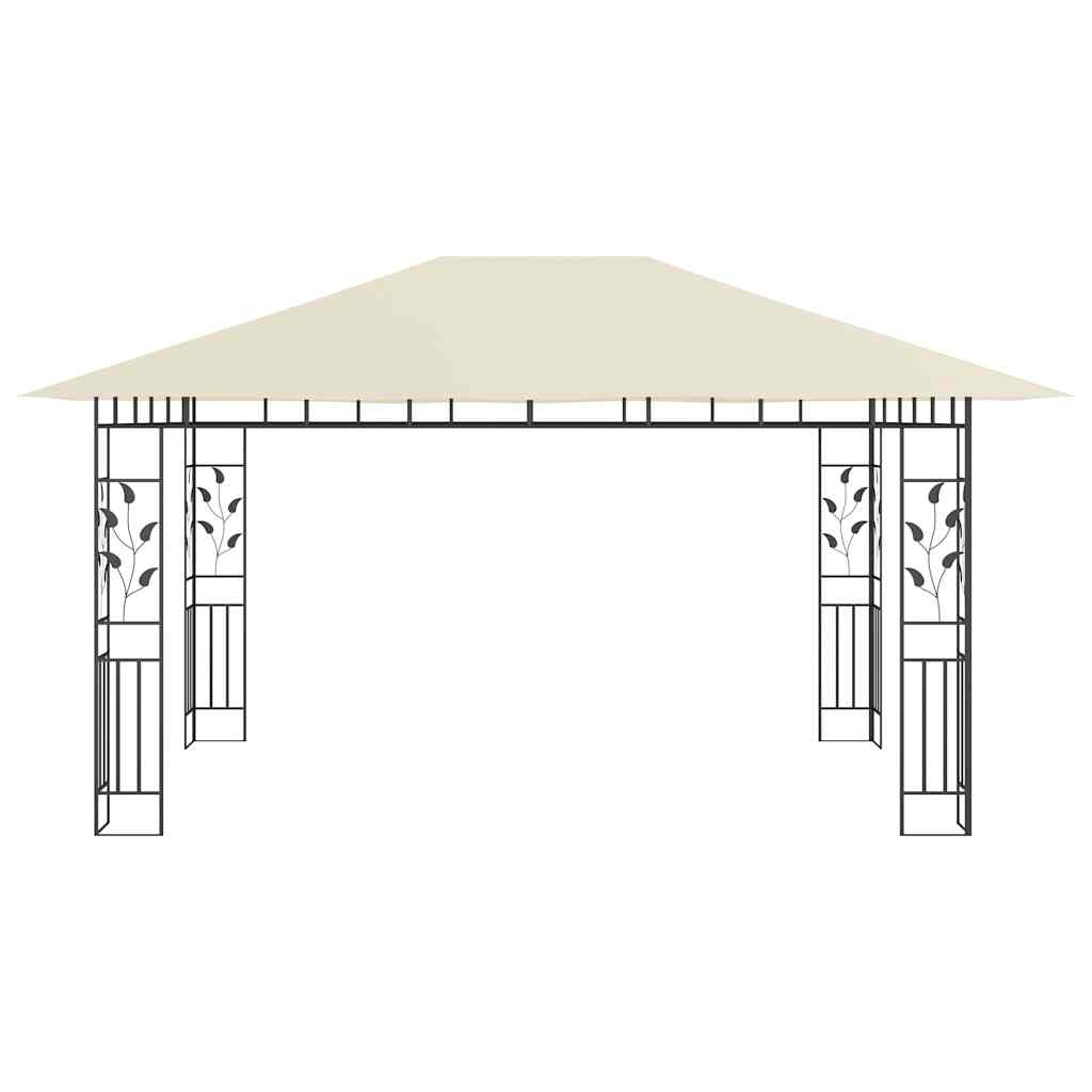 Varjualune sääsevõrguga, 4 x 3 x 2,73 m, kreemjas, 180 g/m²