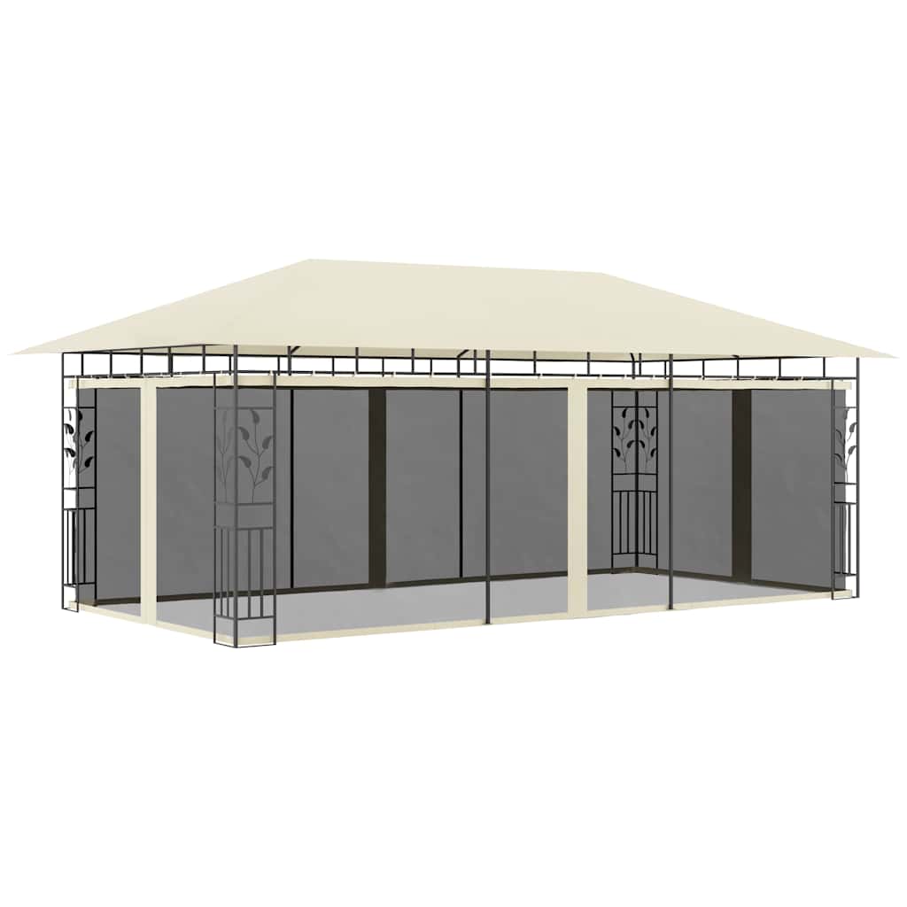 Varjualune sääsevõrguga, 6 x 3 x 2,73 m, kreemjas