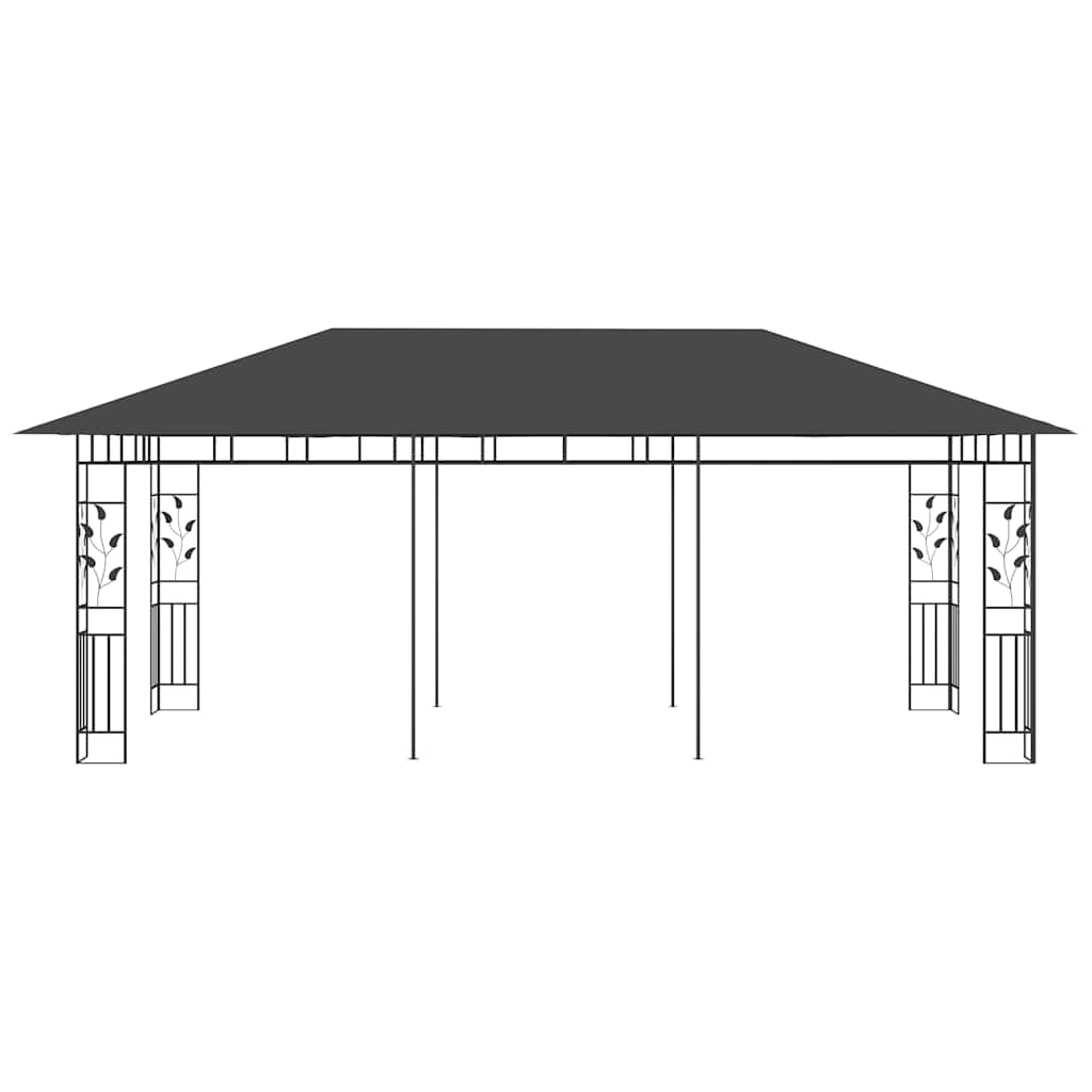 Varjualune sääsevõrguga, 6 x 3 x 2,73 m, antratsiithall