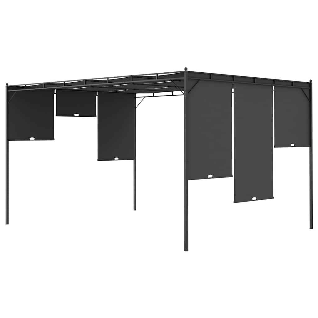 Varjualune küljekardinaga 4 x 3 x 2,25 m antratsiit