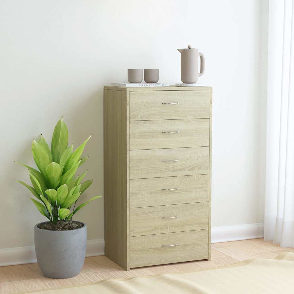 Puhvetkapp 6 sahtliga Sonoma tamm 50x34x96 cm tehispuit