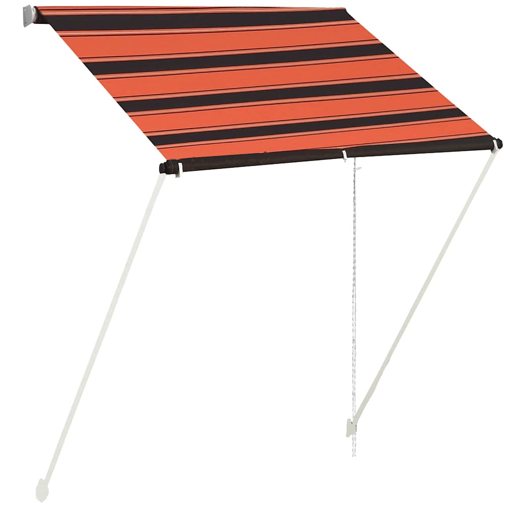 Sissetõmmatav varikatus, 150 x 150 cm, oranž ja pruun