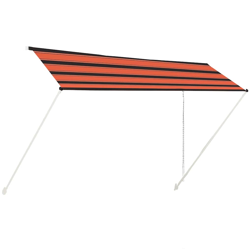 Sissetõmmatav varikatus, 400 x 150 cm, oranž ja pruun