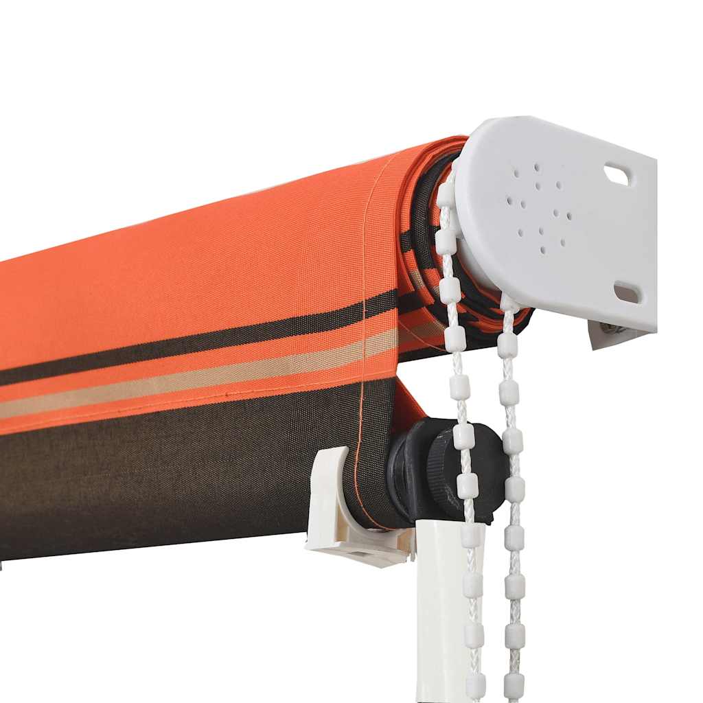Sissetõmmatav varikatus, 400 x 150 cm, oranž ja pruun
