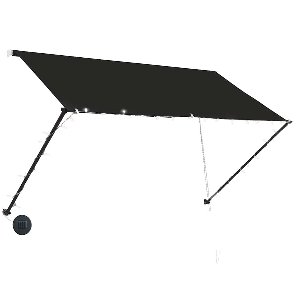Sissetõmmatav varikatus LEDiga, 250 x 150 cm, antratsiithall