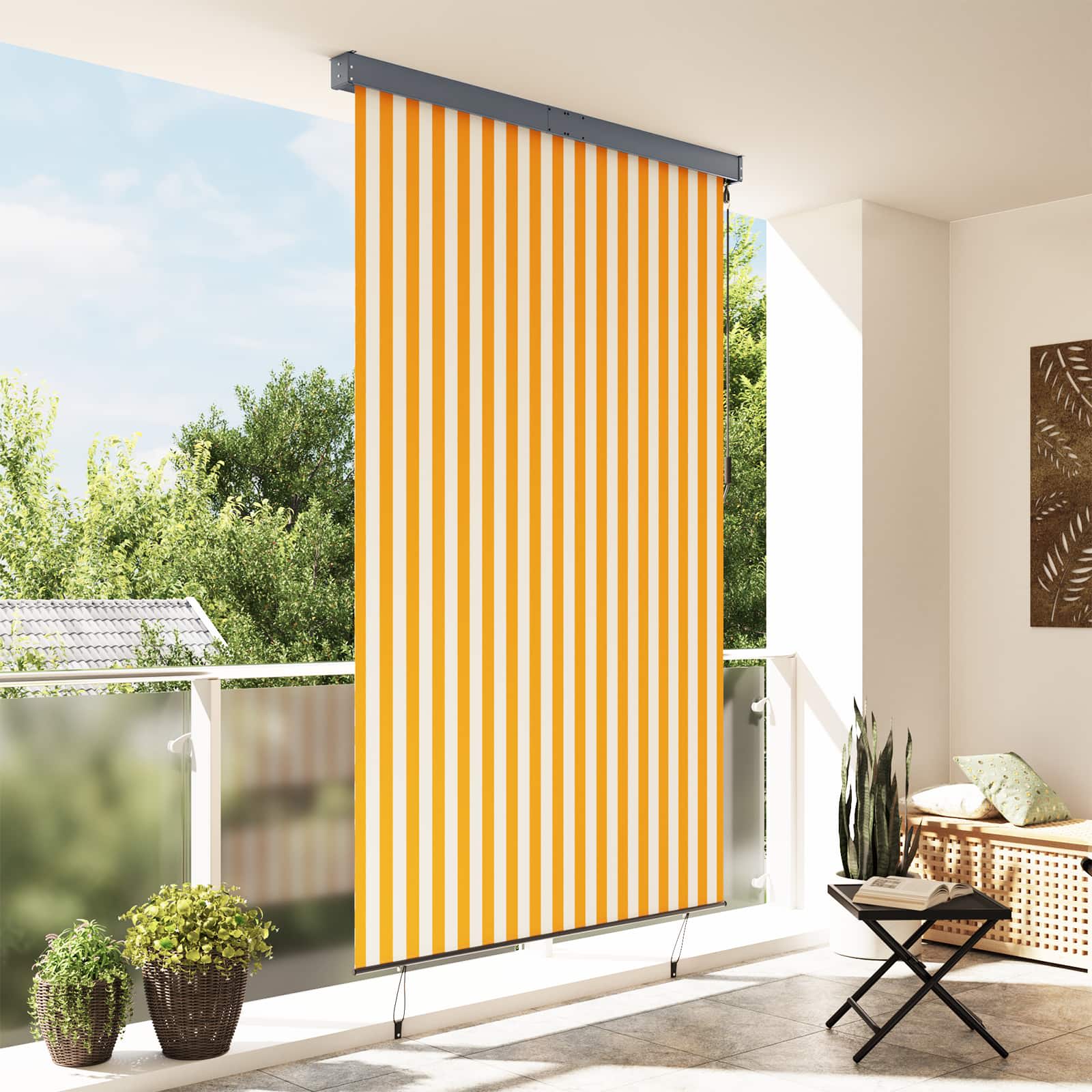 Väliruloo 160 x 250 cm, valge ja oranž