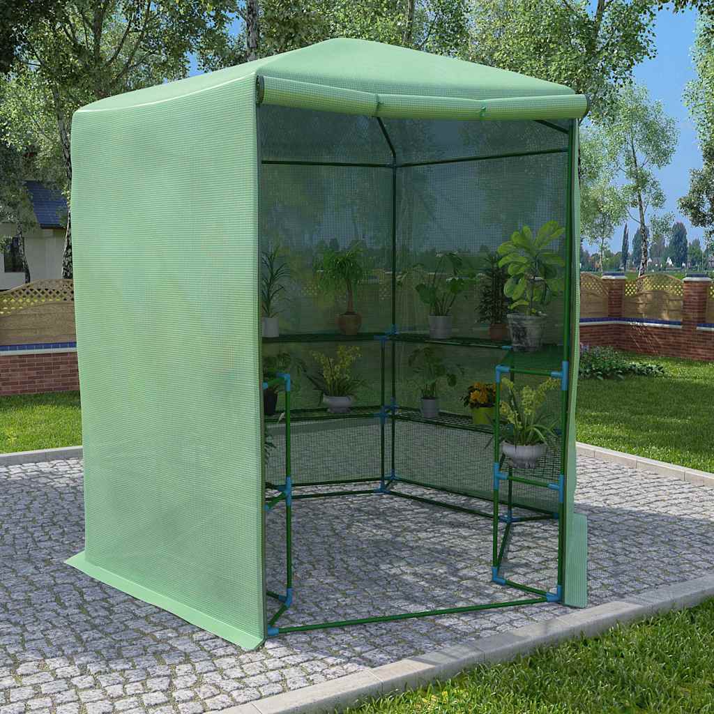 Kasvuhoone riiulitega, teras, 227 x 223 cm