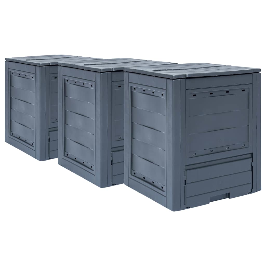 Aiakompostrid 3 tk, hall, 60 x 60 x 73 cm, 780 l