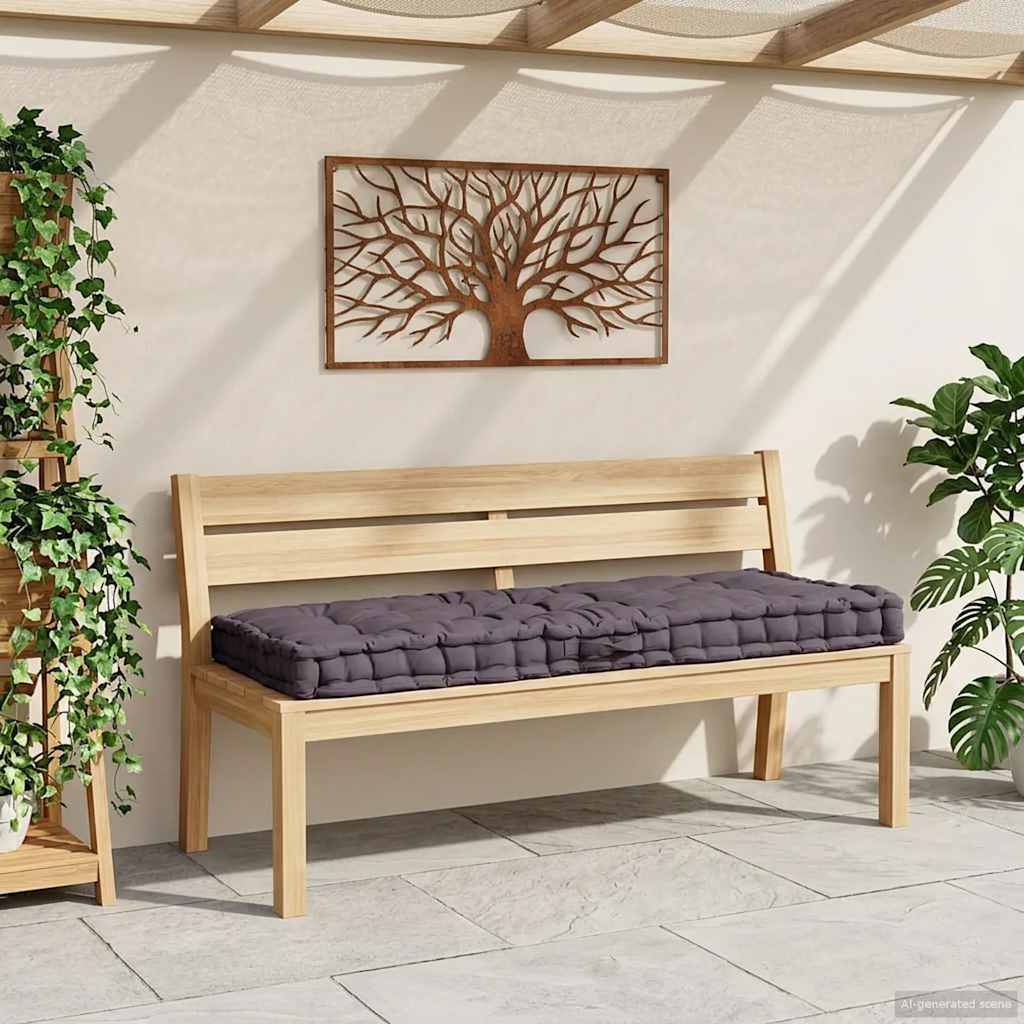 Euroaluse istumispadi, puuvill 120 x 80 x 10 cm, antratsiithall
