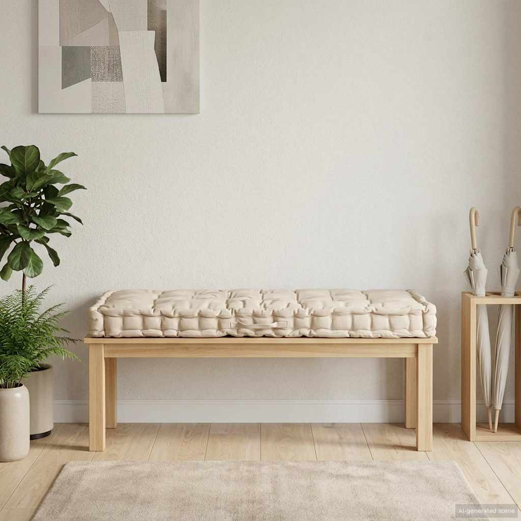 Euroaluse istumispadi, puuvill, 120 x 80 x 10 cm, beež
