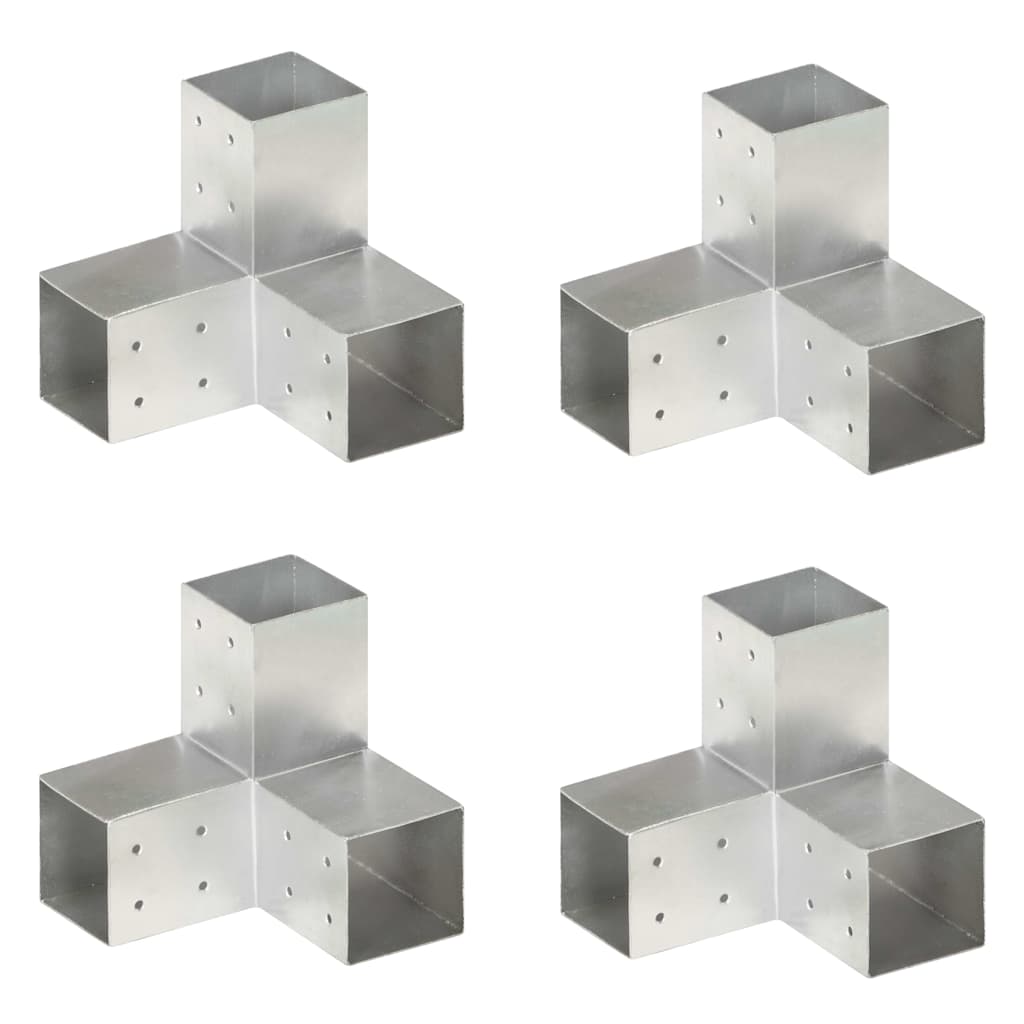 Postiühendused, 4 tk Y-kujuline, tsingitud metall, 81 x 81 mm