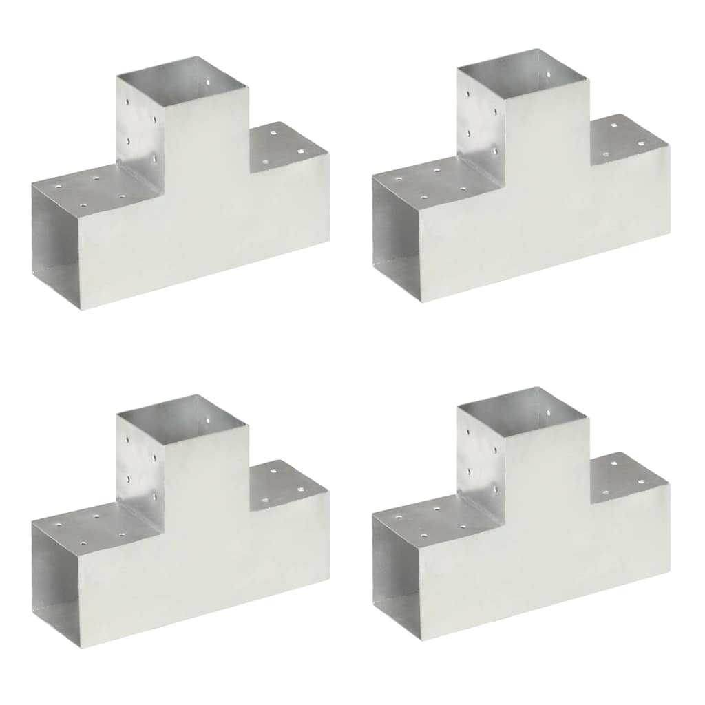 Postiühendused, 4 tk T-kujuline, tsingitud metall, 101 x 101 mm