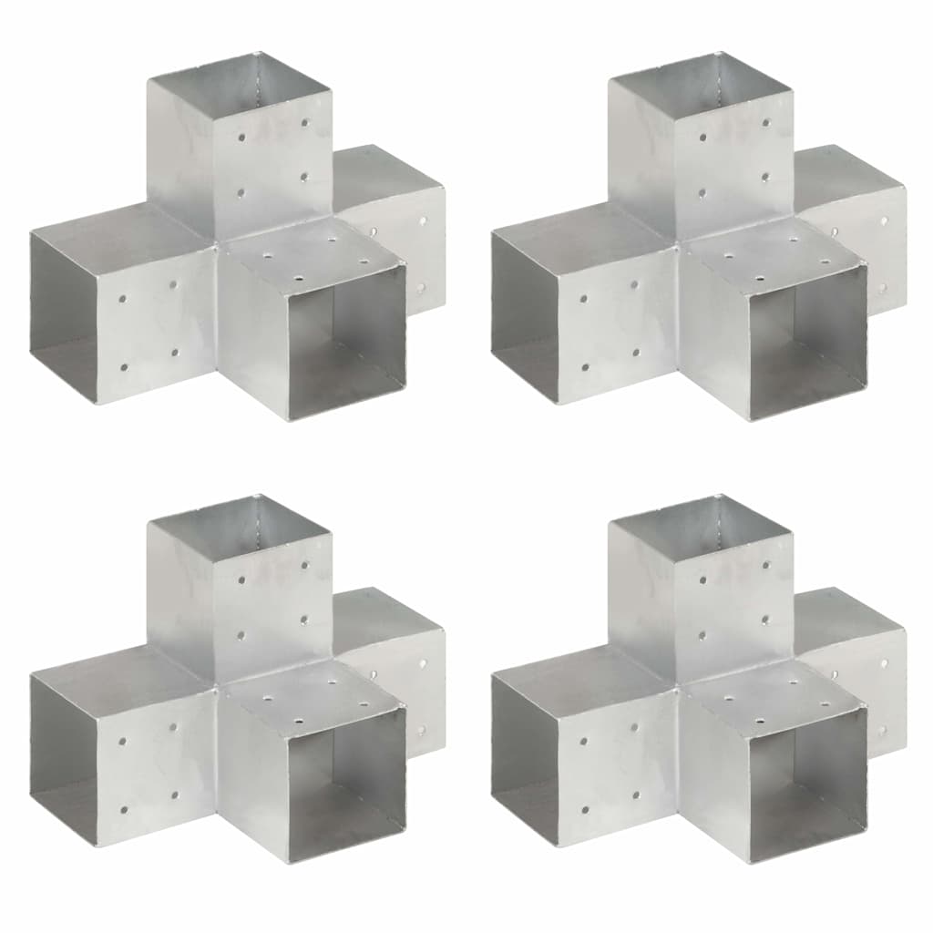 Postiühendused, 4 tk X-kujuline, tsingitud metall, 101 x 101 mm