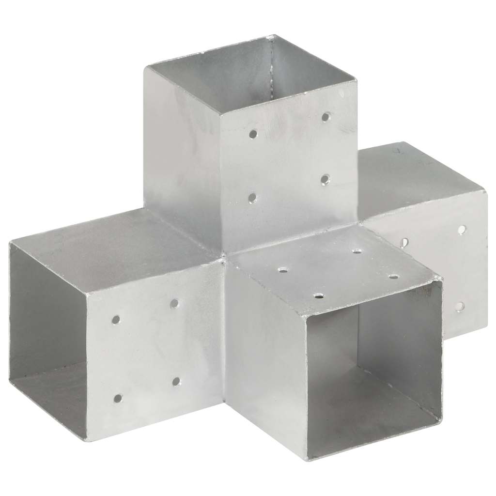 Postiühendused, 4 tk X-kujuline, tsingitud metall, 101 x 101 mm