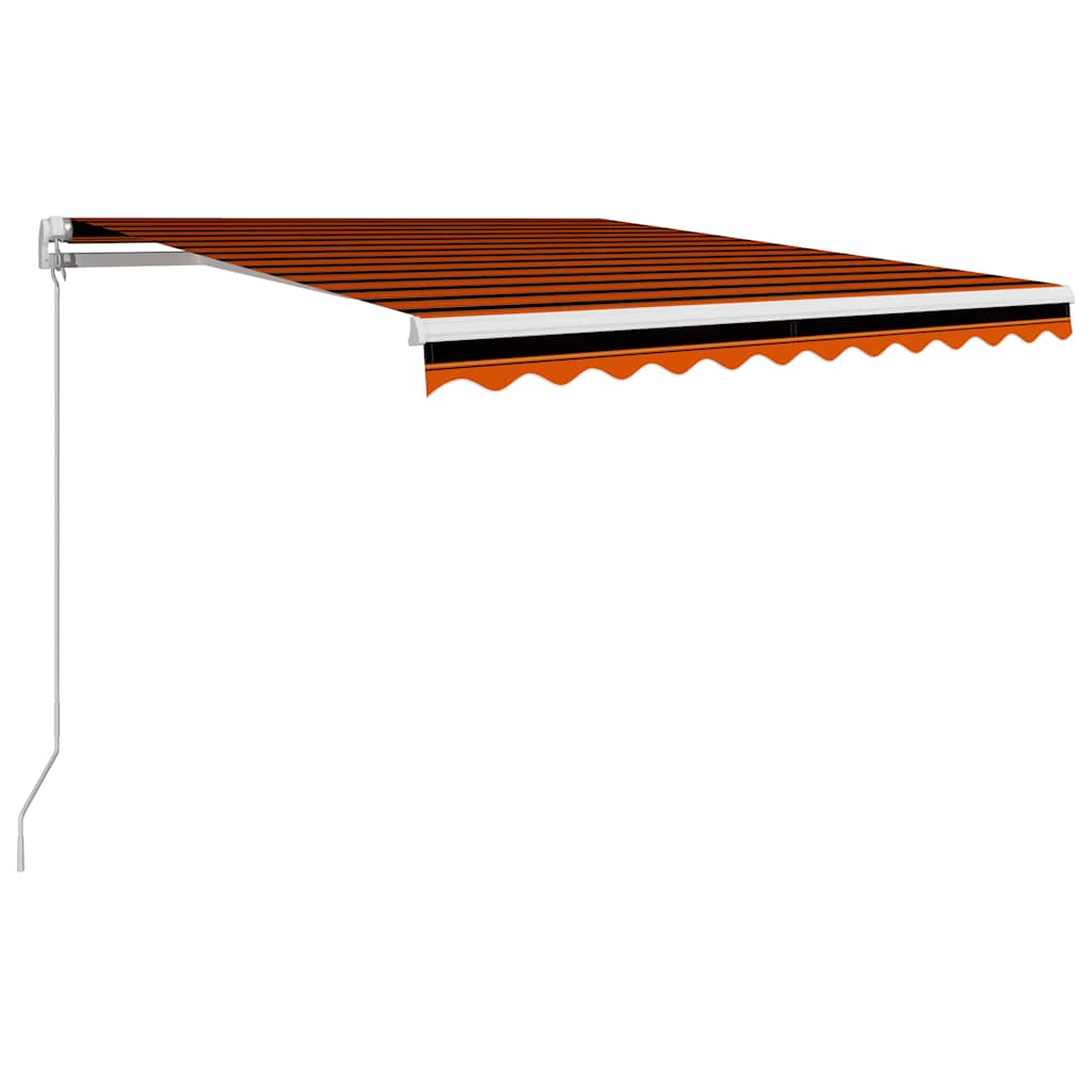 Käsitsi sissetõmmatav varikatus, 350 x 250 cm, oranž ja pruun