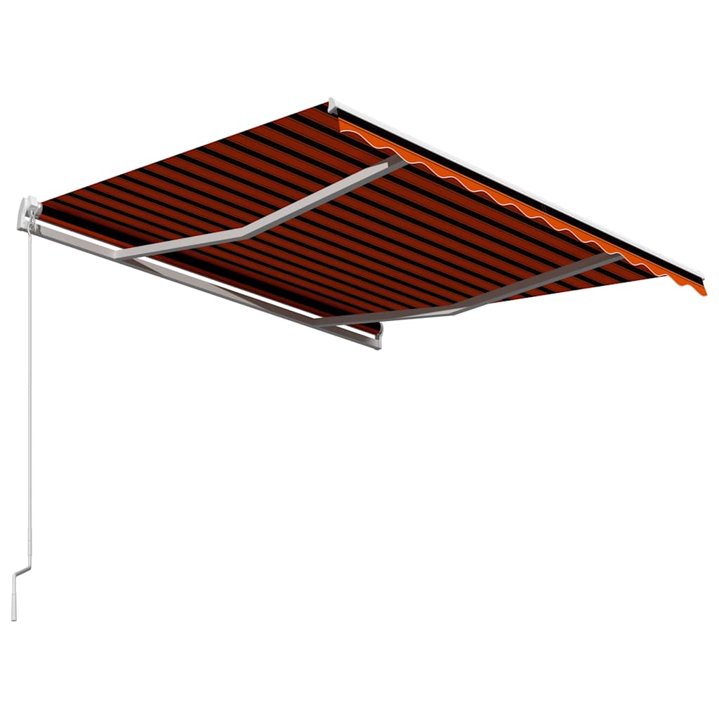 Käsitsi sissetõmmatav varikatus, 350 x 250 cm, oranž ja pruun